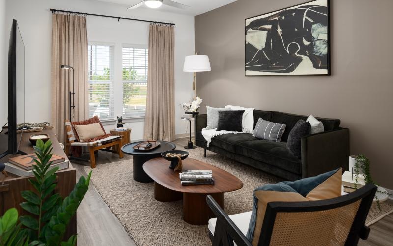 furnished living room with bright window